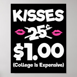 Küsse 25 Cent Mädchen Jungen Lustige Kinder Valent Poster