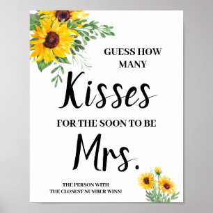 Küsse für bald Mrs. Sonnenblumen Brause-Spiel-Schi Poster