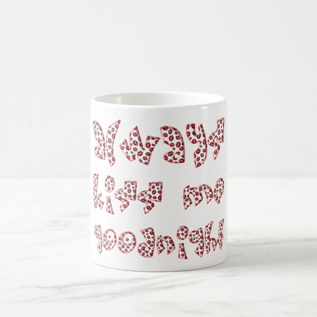Küsse mich immer gut Niedlichen Red Lipstick Kisse Kaffeetasse (Mittel)