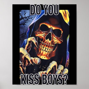 Küsse Regenbogen Sensenmann Skelett Lgbtq Poster