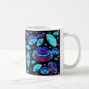Küsse überall (Blau) Kaffeetasse