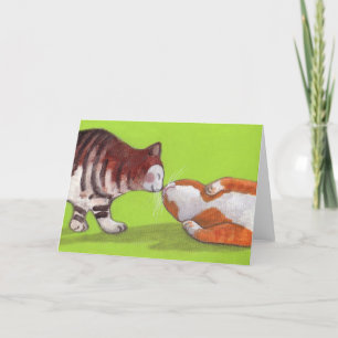 Küssen der Katzen-Gruß-Karte Karte