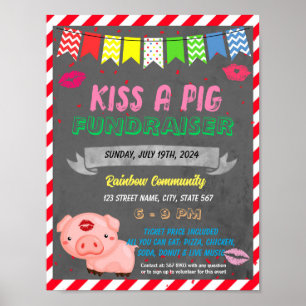 Küssen einer Schweineschule-Vorlage Poster