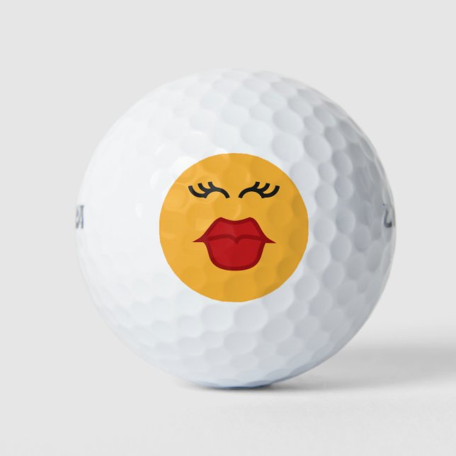 Küssen Emoticon-Golfbälle Golfball (Vorderseite)