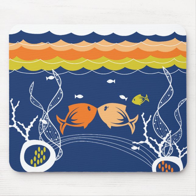 Küssen Fische Korallen Meeresalgen Unterwasser Mousepad (Vorne)