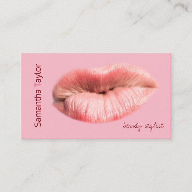 Küssen Lippen Beauty Stylist anpassbar Visitenkarte (Vorderseite)