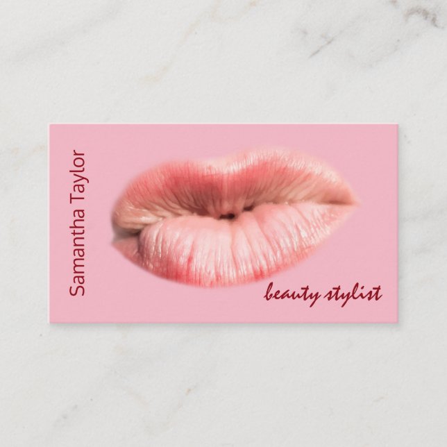Küssen Lippen Beauty Stylist anpassbar Visitenkarte (Vorderseite)