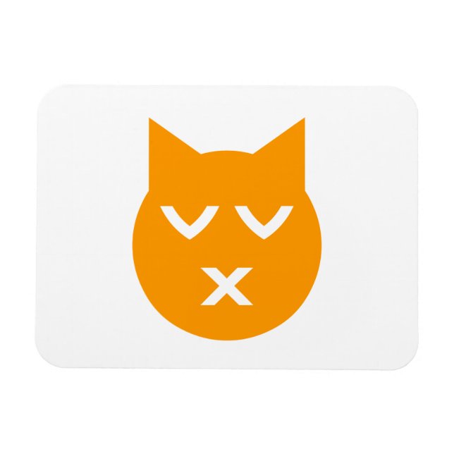 Küssen mit geschlossenen Augen Emoji Katze Magnet (Horizontal)