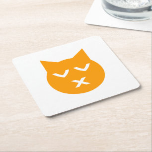 Küssen mit geschlossenen Augen Emoji Katze Rechteckiger Pappuntersetzer
