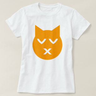 Küssen mit geschlossenen Augen Emoji Katze T-Shirt