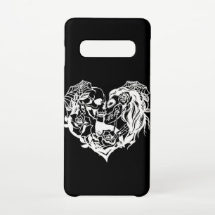 Küssen Schädel Schwarz-Weiß-Zuckerschädel Samsung Galaxy S10 Hülle