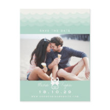 Küssen Seepferde Liebe Hearts Beach Save the Date