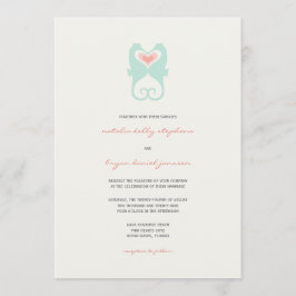 Küssen Seepferde Liebe Hearts Beach Summer Wedding Einladung