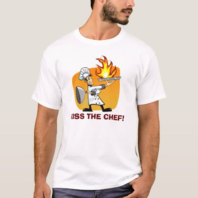 Küssen Sie das Kochs-Cartoon-T-Shirt T-Shirt (Vorderseite)