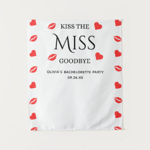 Küssen Sie die Miss Goodbye Bachelorette Foto Hint Wandteppich