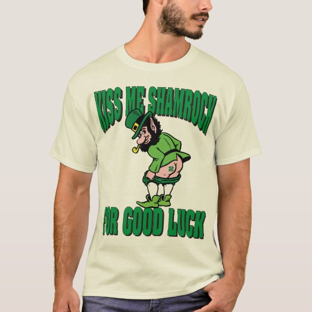 Küssen Sie mein Kleeblatt für viel Glück T-Shirt (Vorderseite)