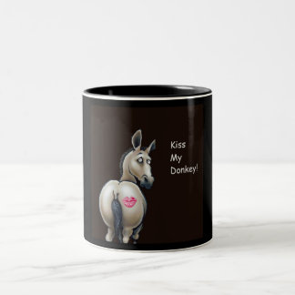 küssen Sie meine Esel-Tasse Zweifarbige Tasse