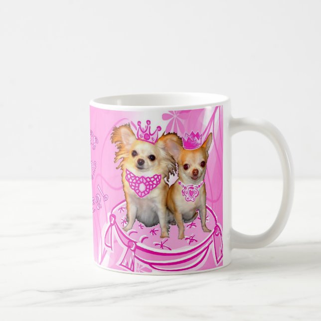 Küssen Sie meine Tiara2 Chihuahua-Prinzessinnen Kaffeetasse (Rechts)
