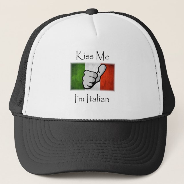 Küssen Sie MICH, den ich italienisch bin Truckerkappe (Vorderseite)