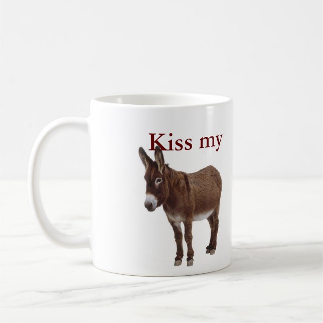 küssen Sie mich Esel Kaffeetasse (Links)