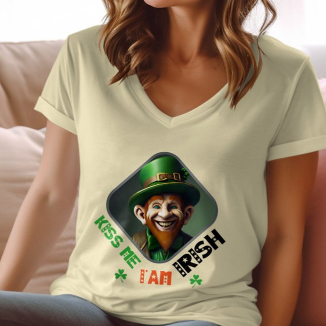 Küssen Sie mich, ich bin irisch - Leprechaun verst T-Shirt (Von Creator hochgeladen)