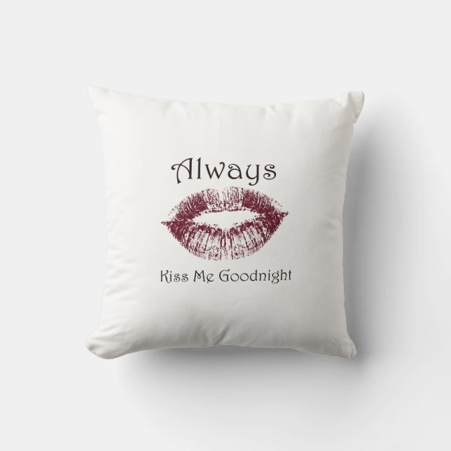 Küssen Sie mich immer gute Nacht Lippen Kissen (Vorderseite)