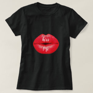 Küssen Sie mich Slogan roter T-Shirt