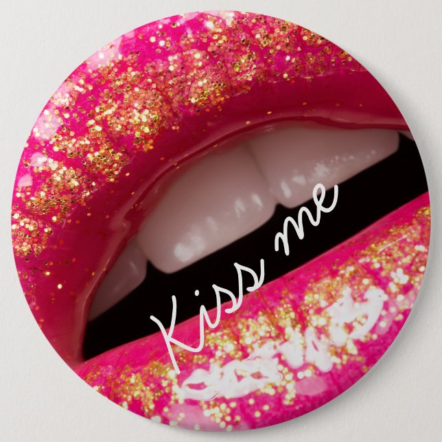 Küssen Sie mir Liebe Lippenstift Hintergrund Case- Button (Vorderseite)