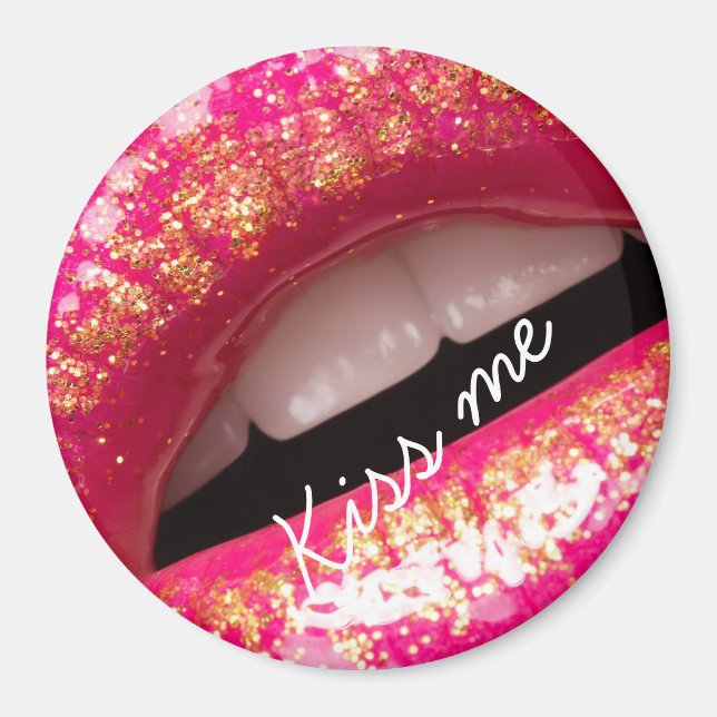 Küssen Sie mir Liebe Lippenstift Hintergrund Case- Magnet (Vorne)