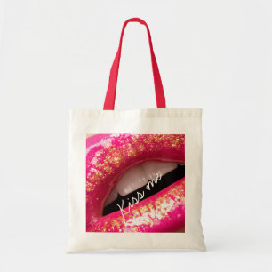 Küssen Sie mir Liebe Lippenstift Hintergrund Case- Tragetasche
