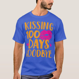 Küssen von 100 Tagen Schule Abschiedslehren und Ki T-Shirt