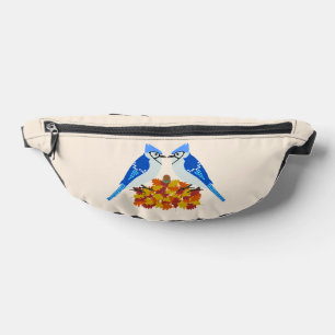 Küssen von blauen Jay Hochzeit im Herbst Bauchtasche