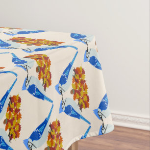 Küssen von blauen Jay Hochzeit im Herbst Gemustert Tischdecke