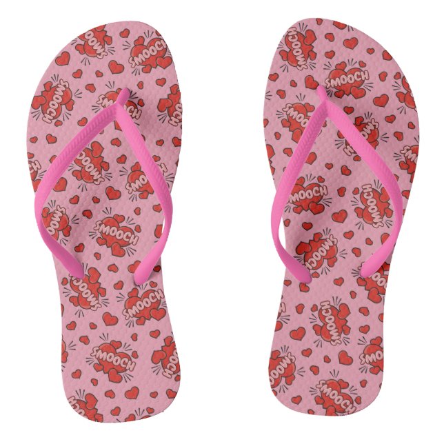 Küssen von Comic Sound Effect Pattern Flip Flops (Fußbett)