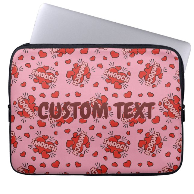 Küssen von Comic Sound Effect Pattern Laptopschutzhülle (Vorderseite)