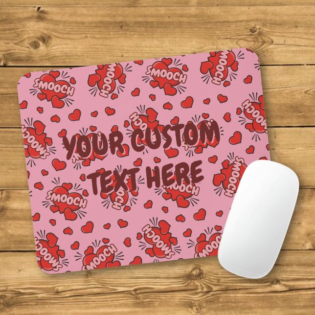 Küssen von Comic Sound Effect Pattern Mousepad (Von Creator hochgeladen)