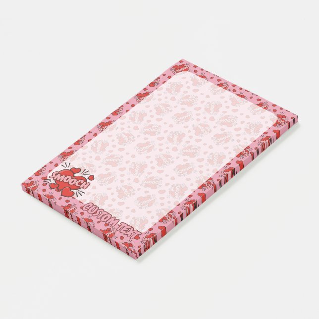 Küssen von Comic Sound Effect Pattern Post-it Klebezettel (angewinkelt)