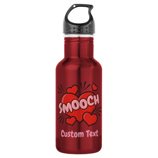 Küssen von Comic-Sound-Effekt Edelstahlflasche (Vorderseite)
