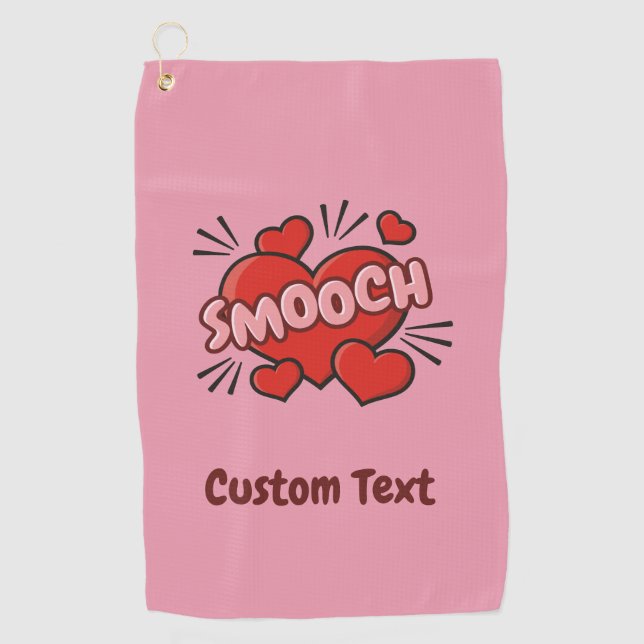 Küssen von Comic-Sound-Effekt Golfhandtuch (Vorderseite)