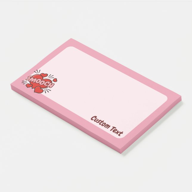 Küssen von Comic-Sound-Effekt Post-it Klebezettel (angewinkelt)