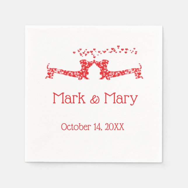 Küssen von Dackeln Napkins Serviette (Vorderseite)