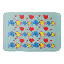 Küssen von Fisch in Liebe Bath Mat