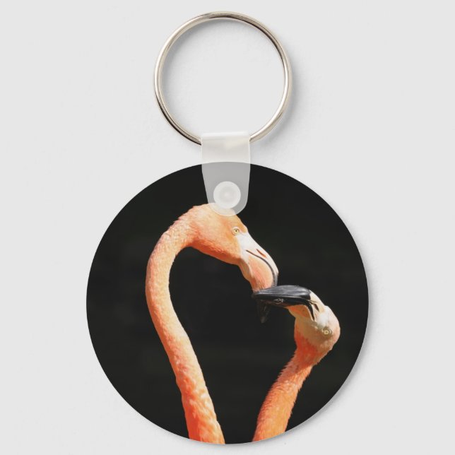 Küssen von Flamingos Schlüsselanhänger (Vorderseite)