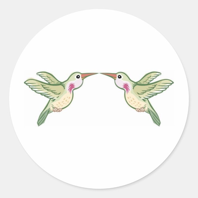 Küssen von Hummingbirds Runder Aufkleber (Vorderseite)