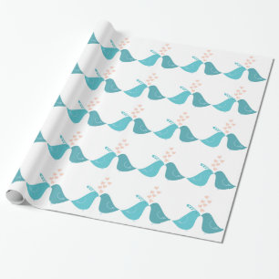 Küssen von Partridges Umschlagpapier Geschenkpapier