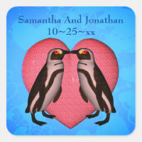 Küssen von Pinguinen Herz Personalisierte Hochzeit