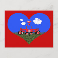 Küssen von Traktoren unter Herz