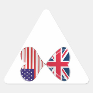 Küssen von USA und von BRITISCHER Dreieckiger Aufkleber