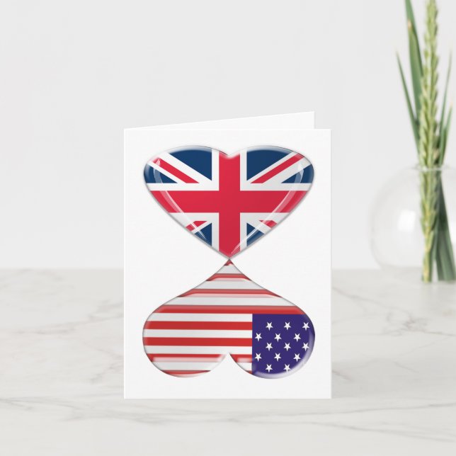 Küssen von USA und von BRITISCHER Karte (Vorderseite)