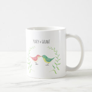 Küssen von Vögeln Niedlichen Wald Love Birds indiv Kaffeetasse